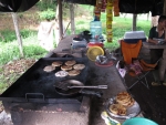 Hier werden pupusas gebraten.