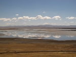 Erster Blick auf den Lago Titicaca.