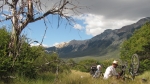 Auf dem Weg nach El Bolson - Fahrradwartung.